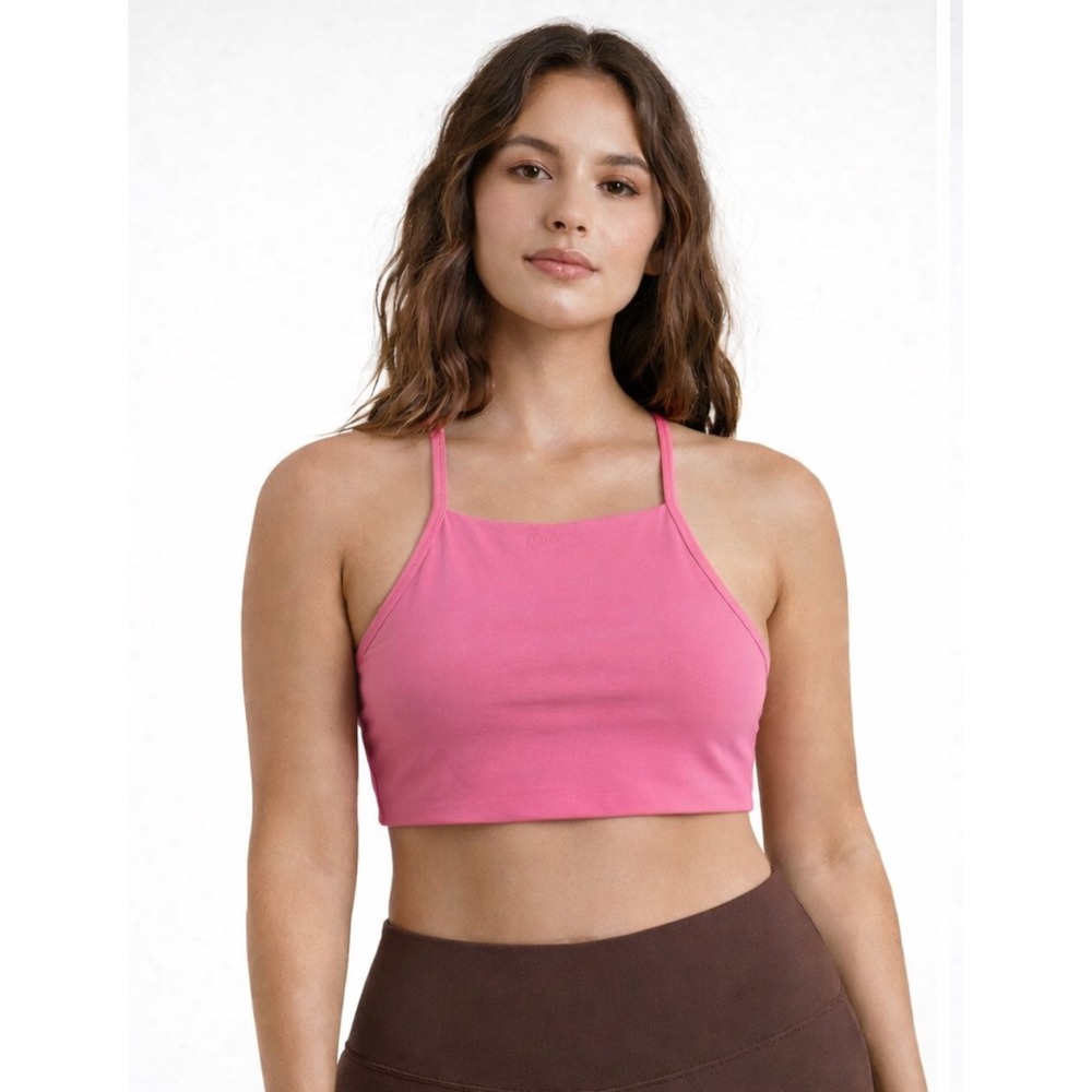 Girlfriend Collective Vibrant Pink Halter Crop Tank Tap | SZ XXL | NWT